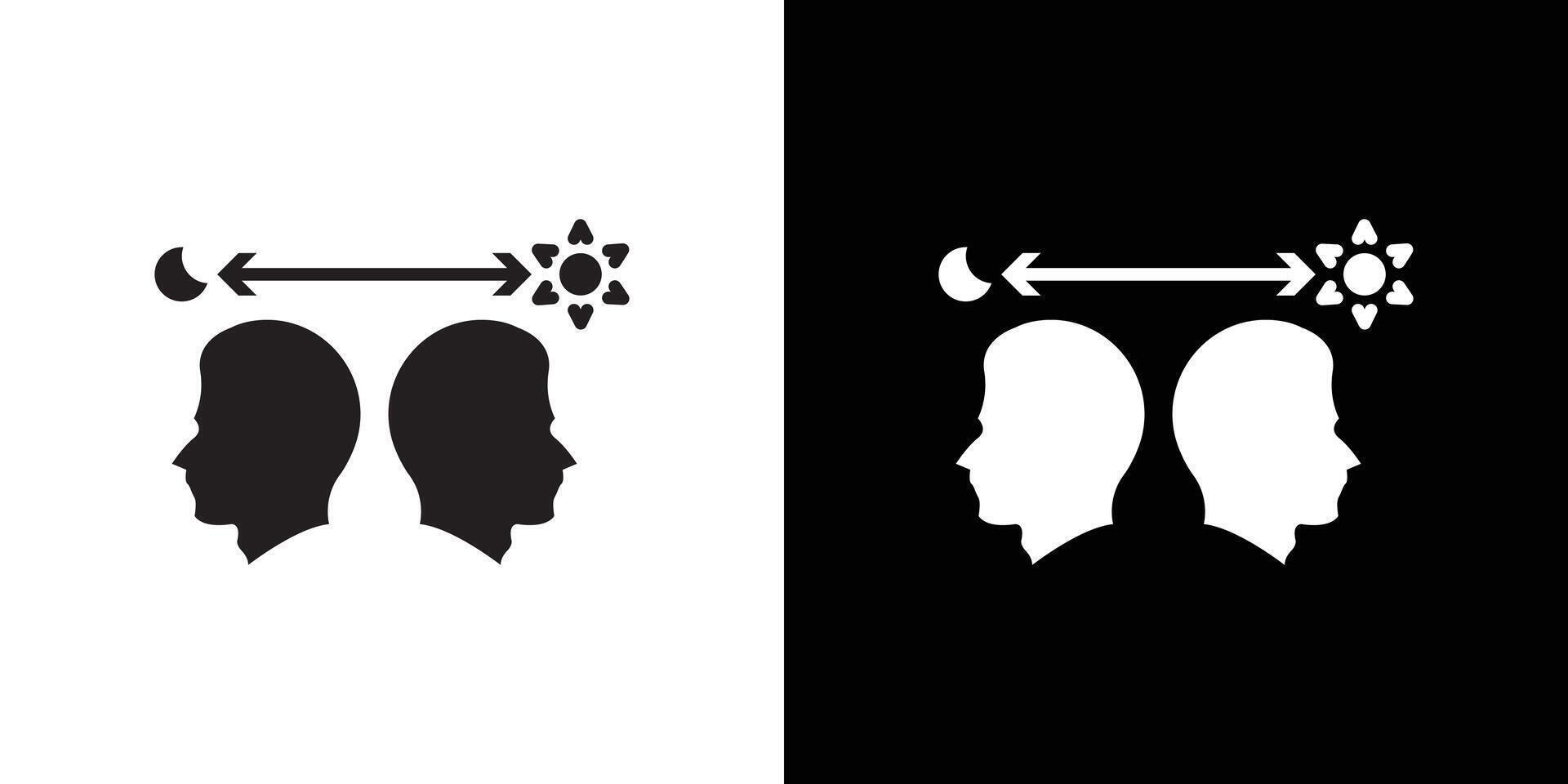 Circadian rhythms icon flat thin line illustration vector