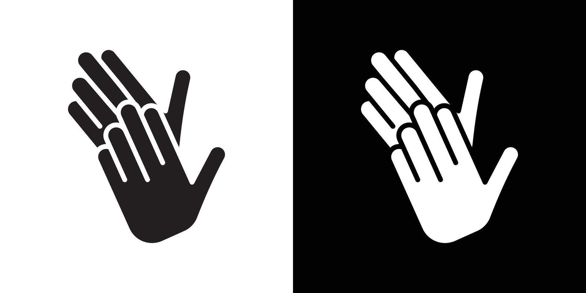 Clapping hand icon flat thin line illustration vector