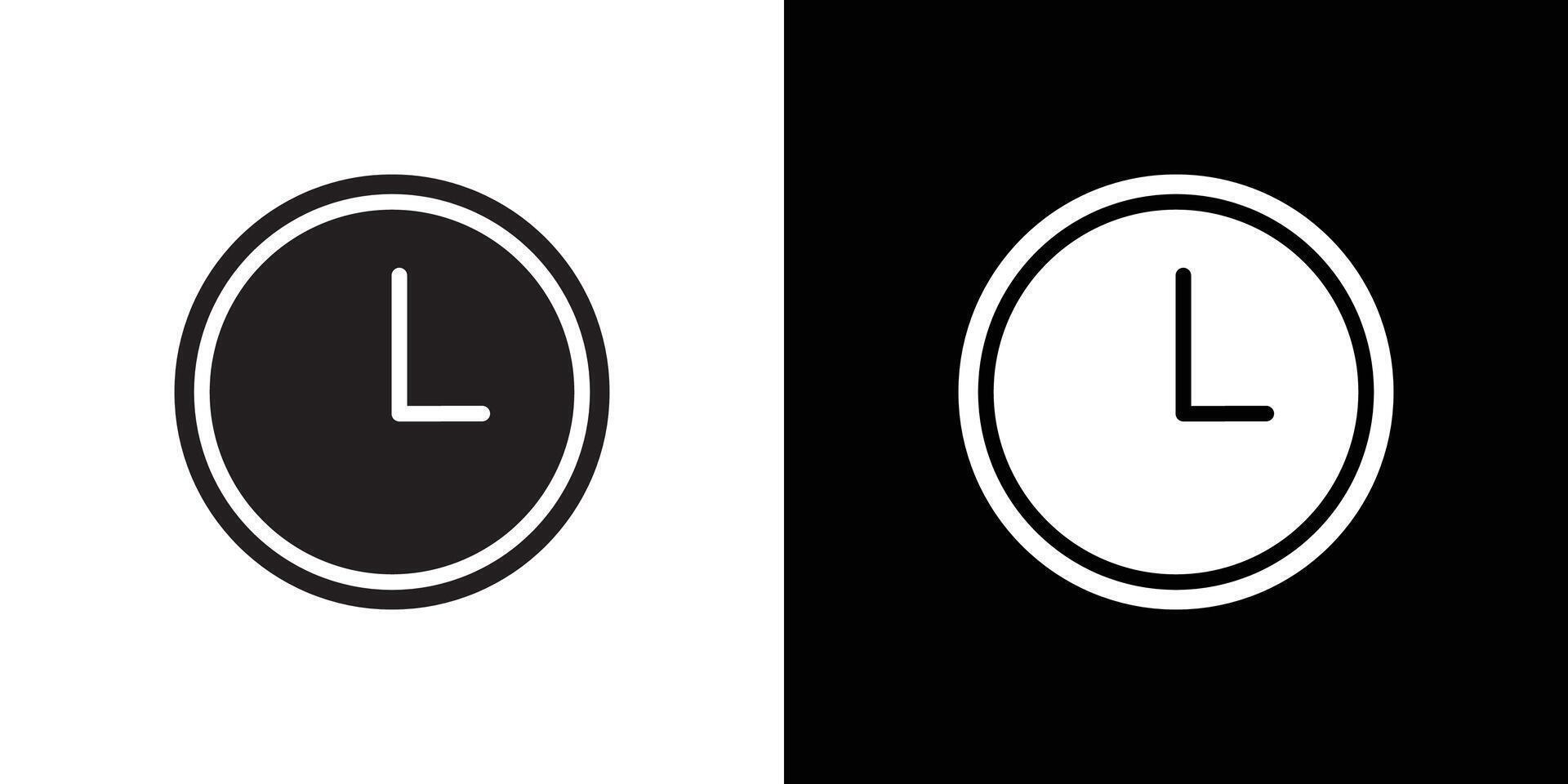 Clock icon flat thin line illustration vector
