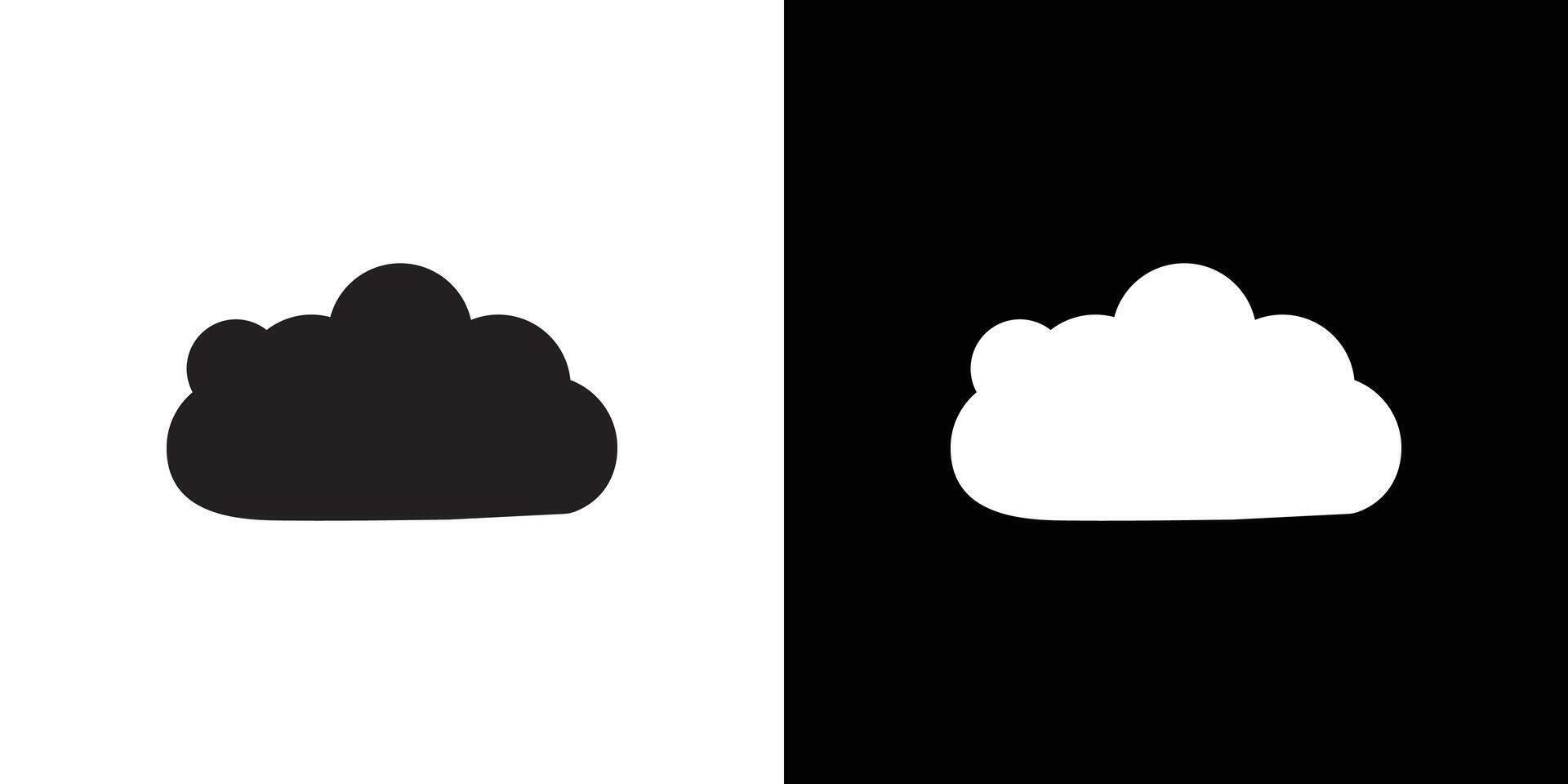 Cloud icon flat thin line illustration vector