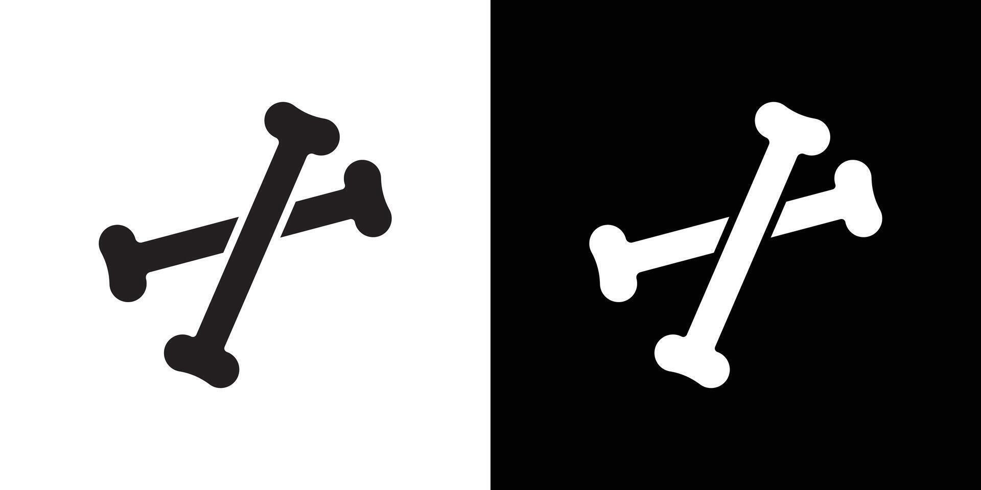 Dog bone icon flat thin line illustration vector