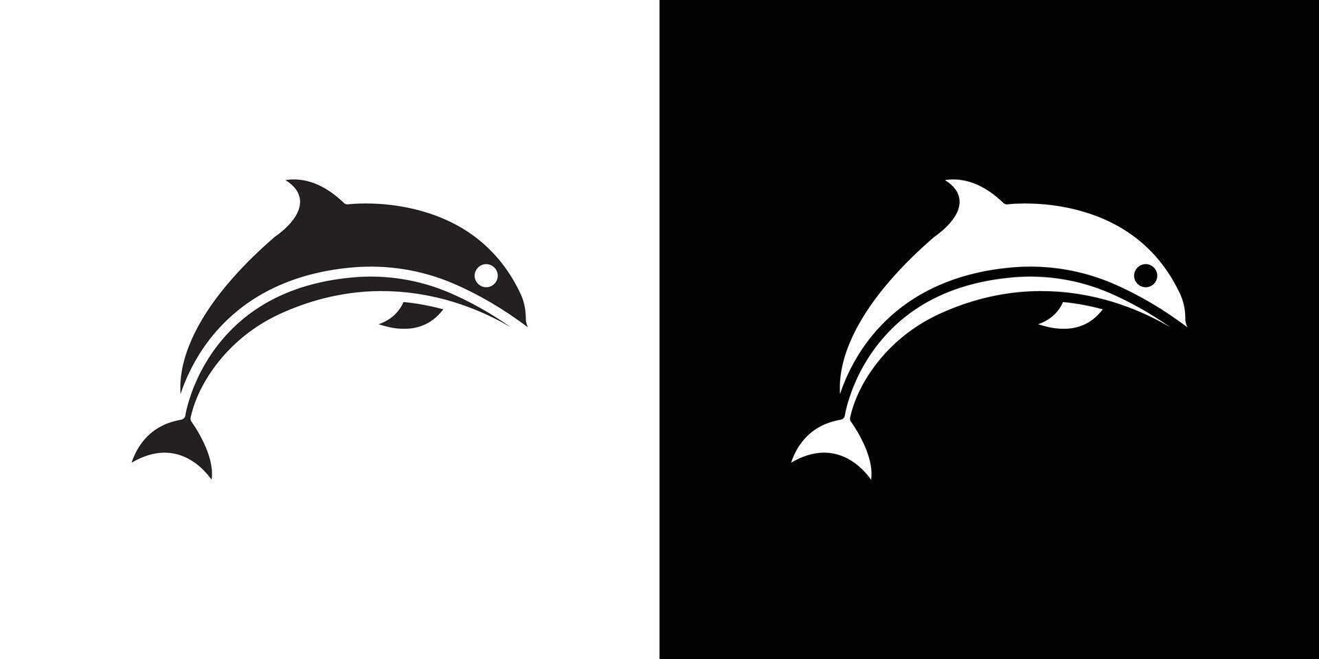 Dolphin icon flat thin line illustration vector