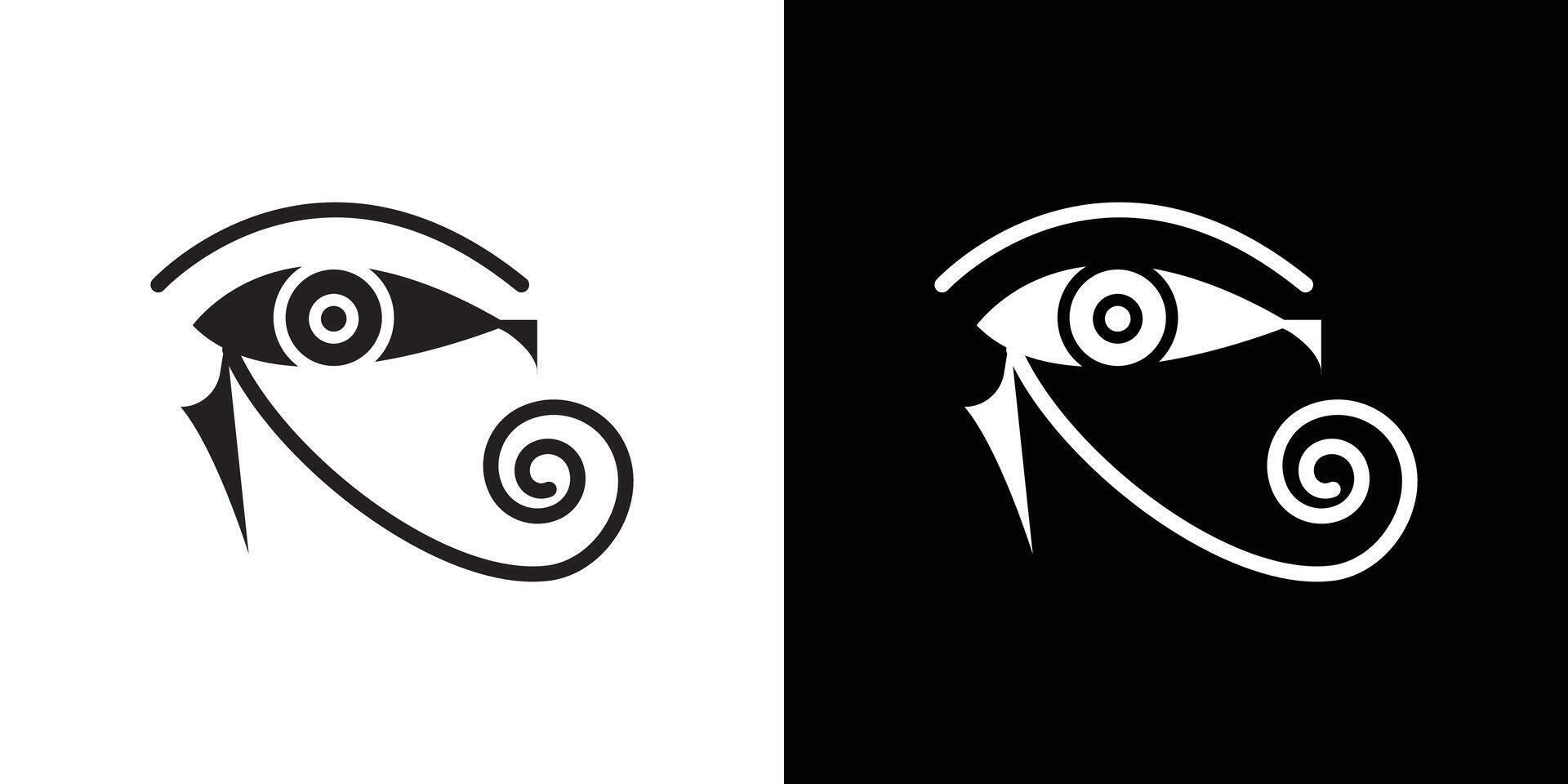 Eye of Horus Egypt Deity icon flat thin line illustration vector