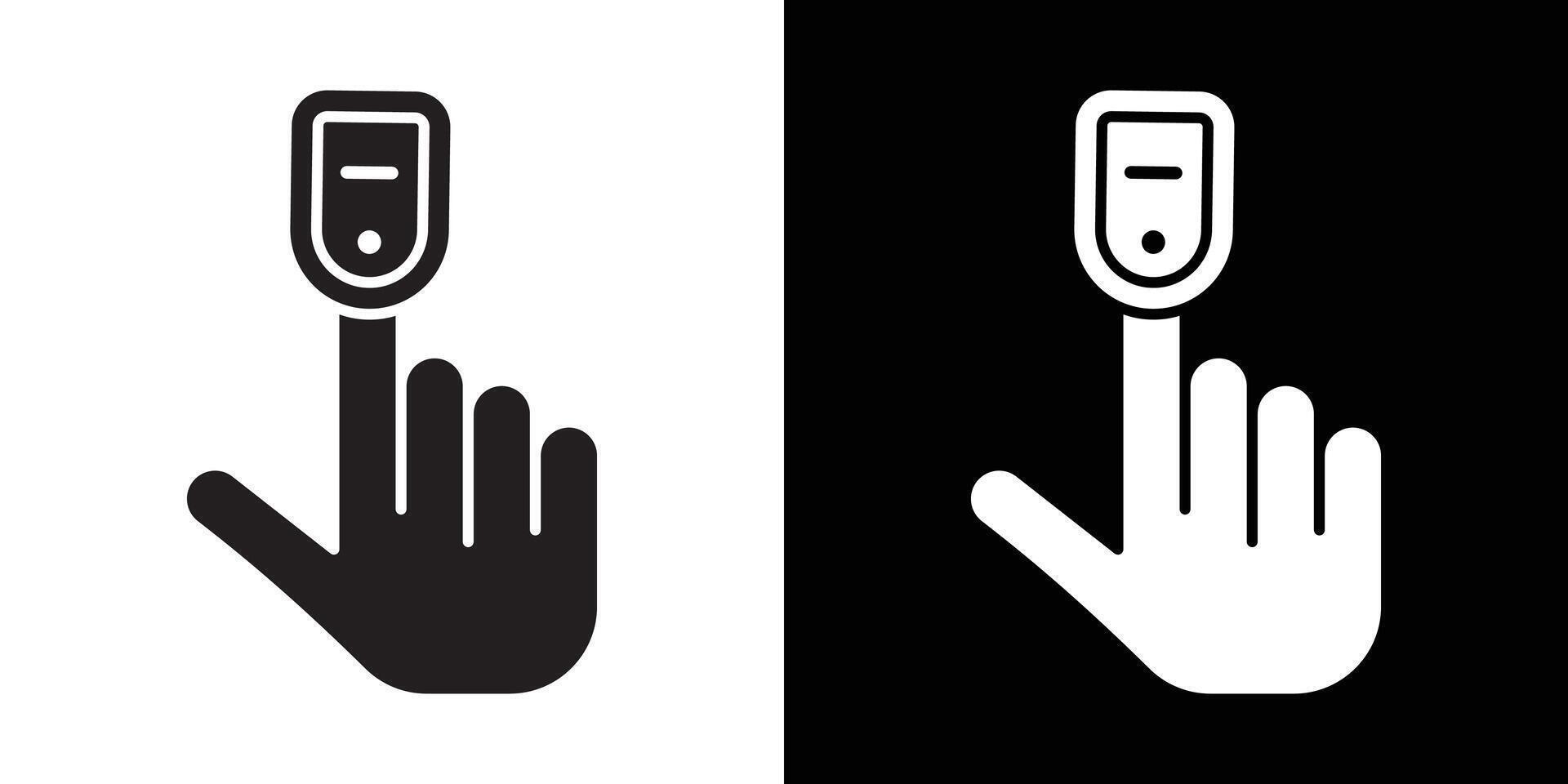 Fingertip pulse oximeter icon flat thin line illustration vector