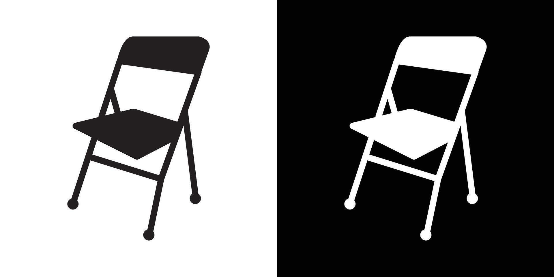 folding chair icon flat thin line illustration vector