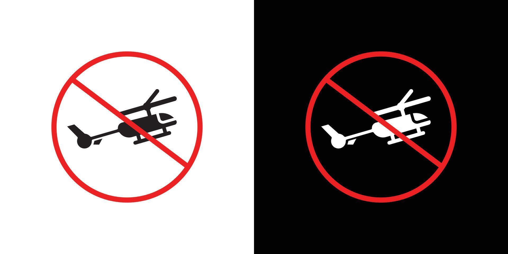 Forbidden Copter icon flat thin line illustration vector