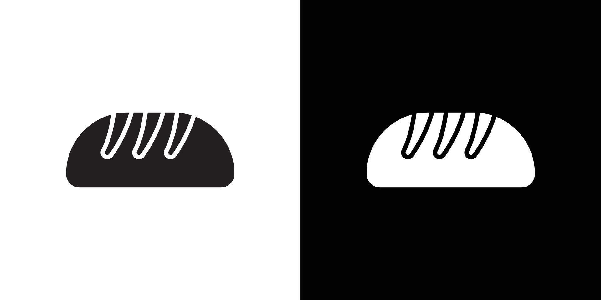 fresh bread icon flat thin line illustration vector