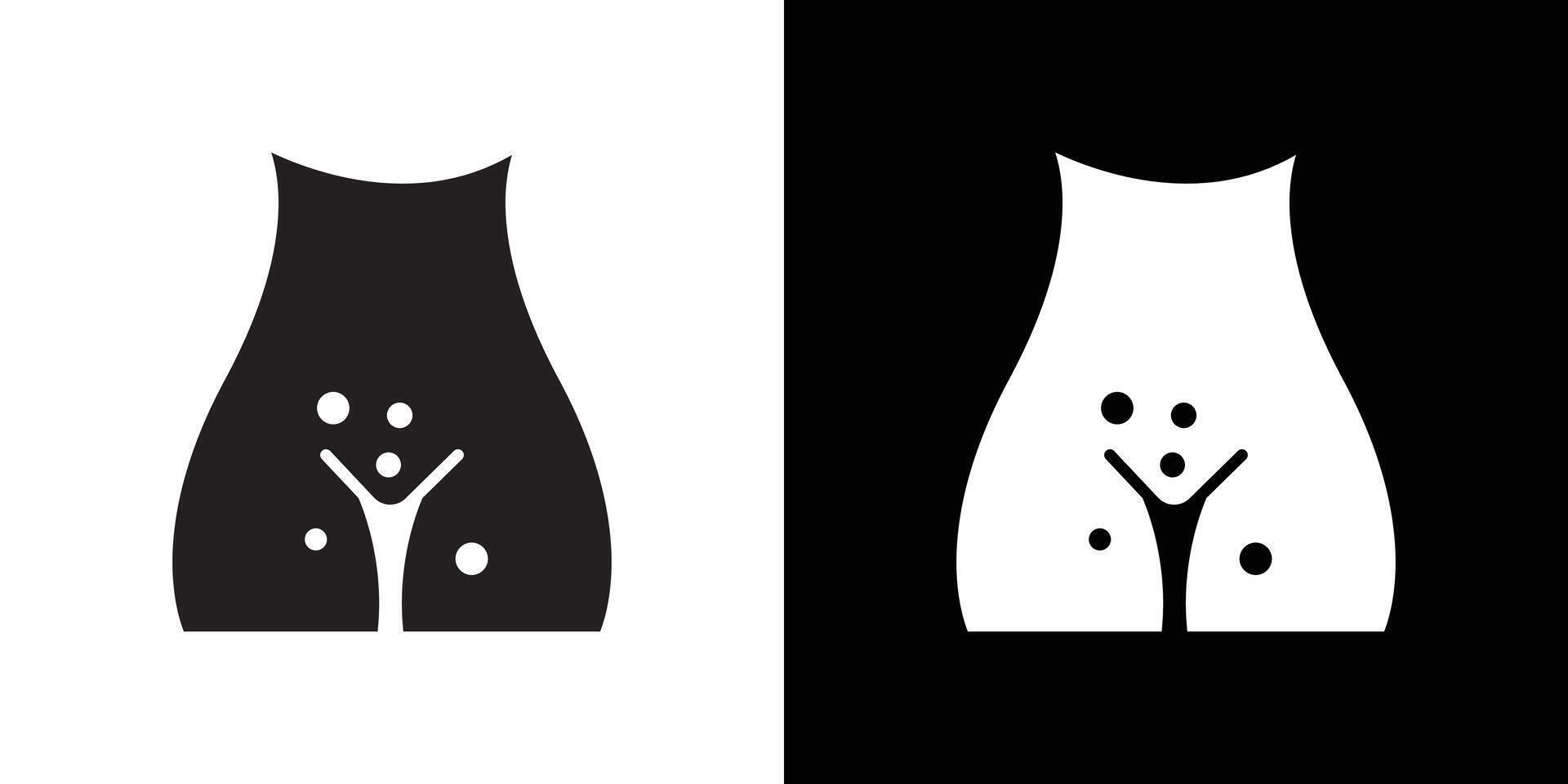 Genital rash icon flat thin line illustration vector