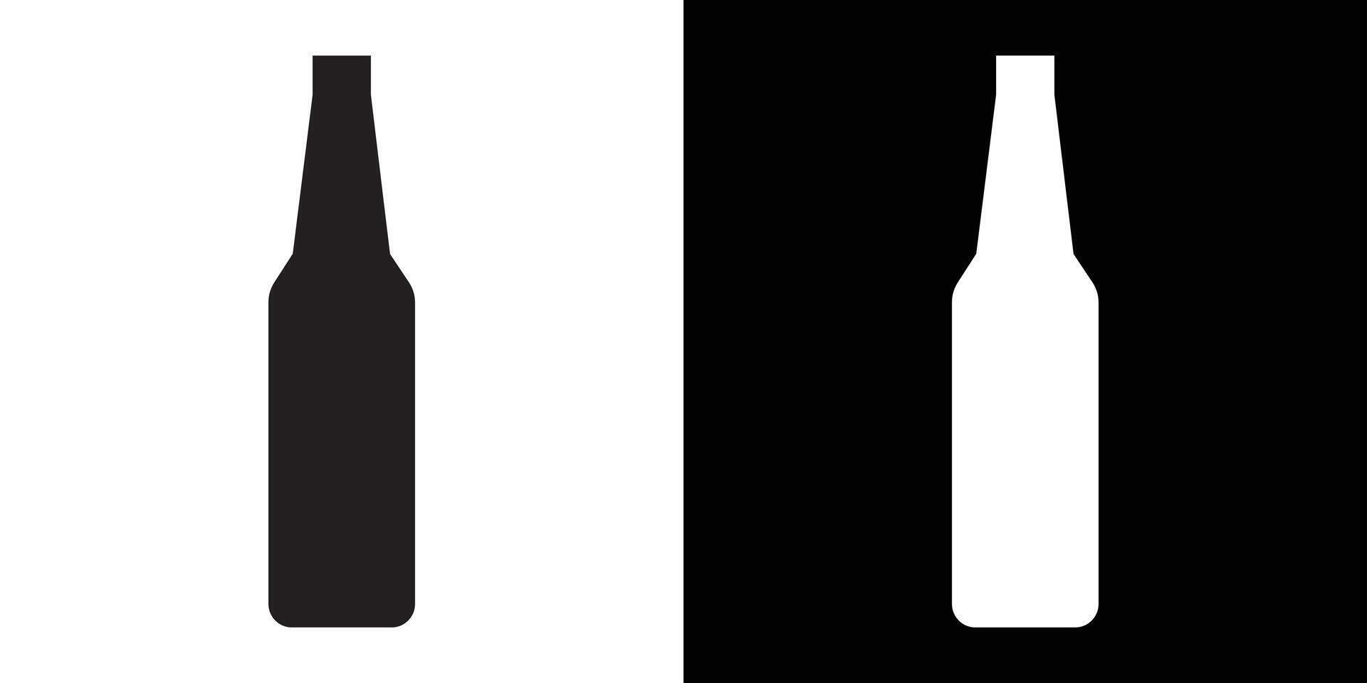 Glass bottle icon flat thin line illustration vector