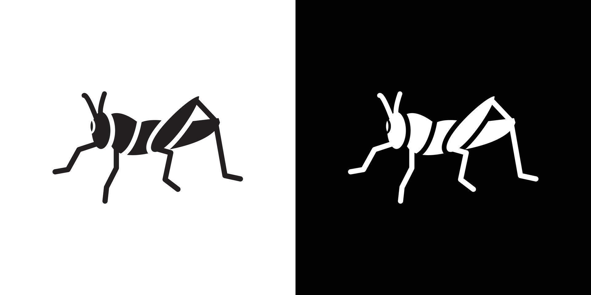 Grasshopper icon flat thin line illustration vector