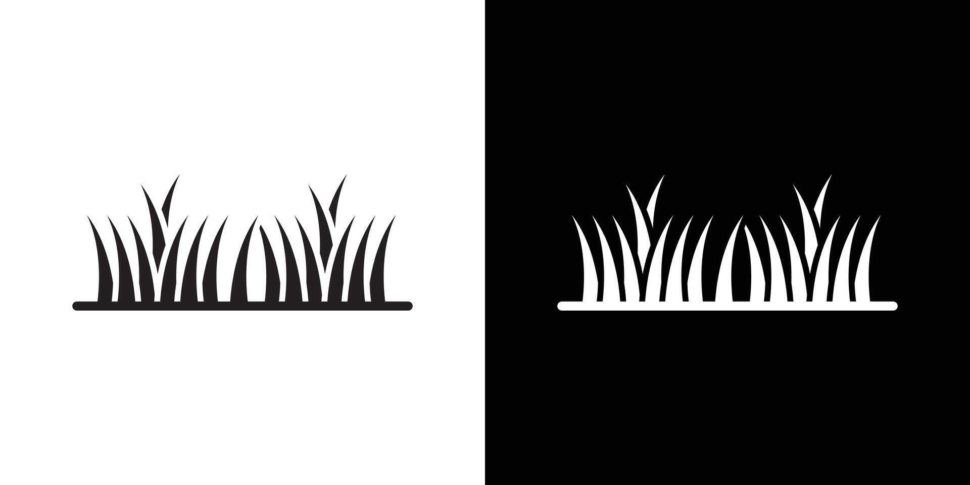 Grass icon flat thin line illustration vector
