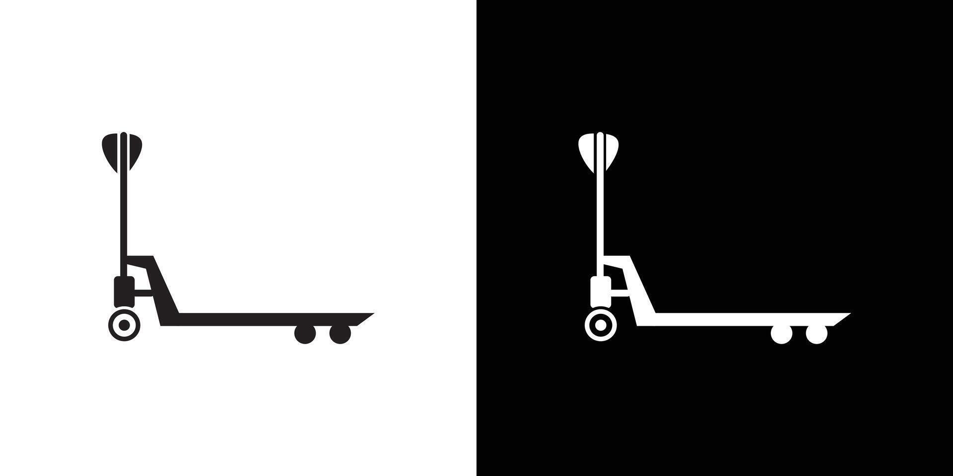 Hand pallet jack icon flat thin line illustration vector
