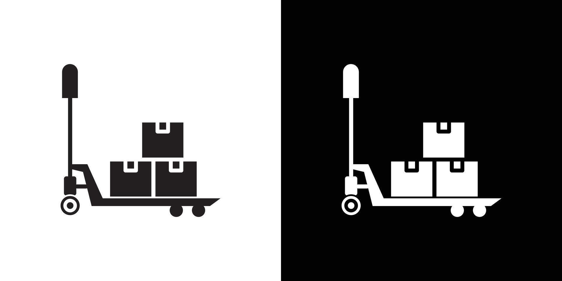 Hand pallet jack icon flat thin line illustration vector