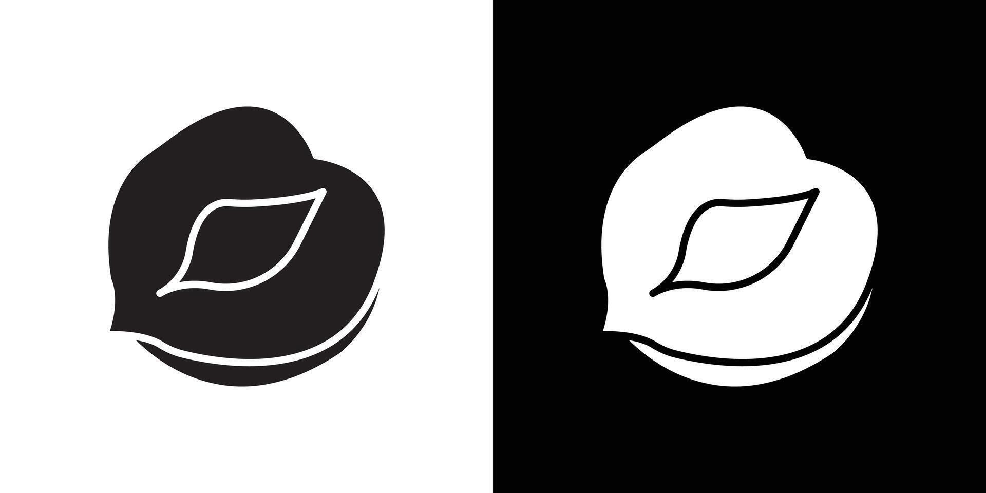 Hazelnut icon flat thin line illustration vector