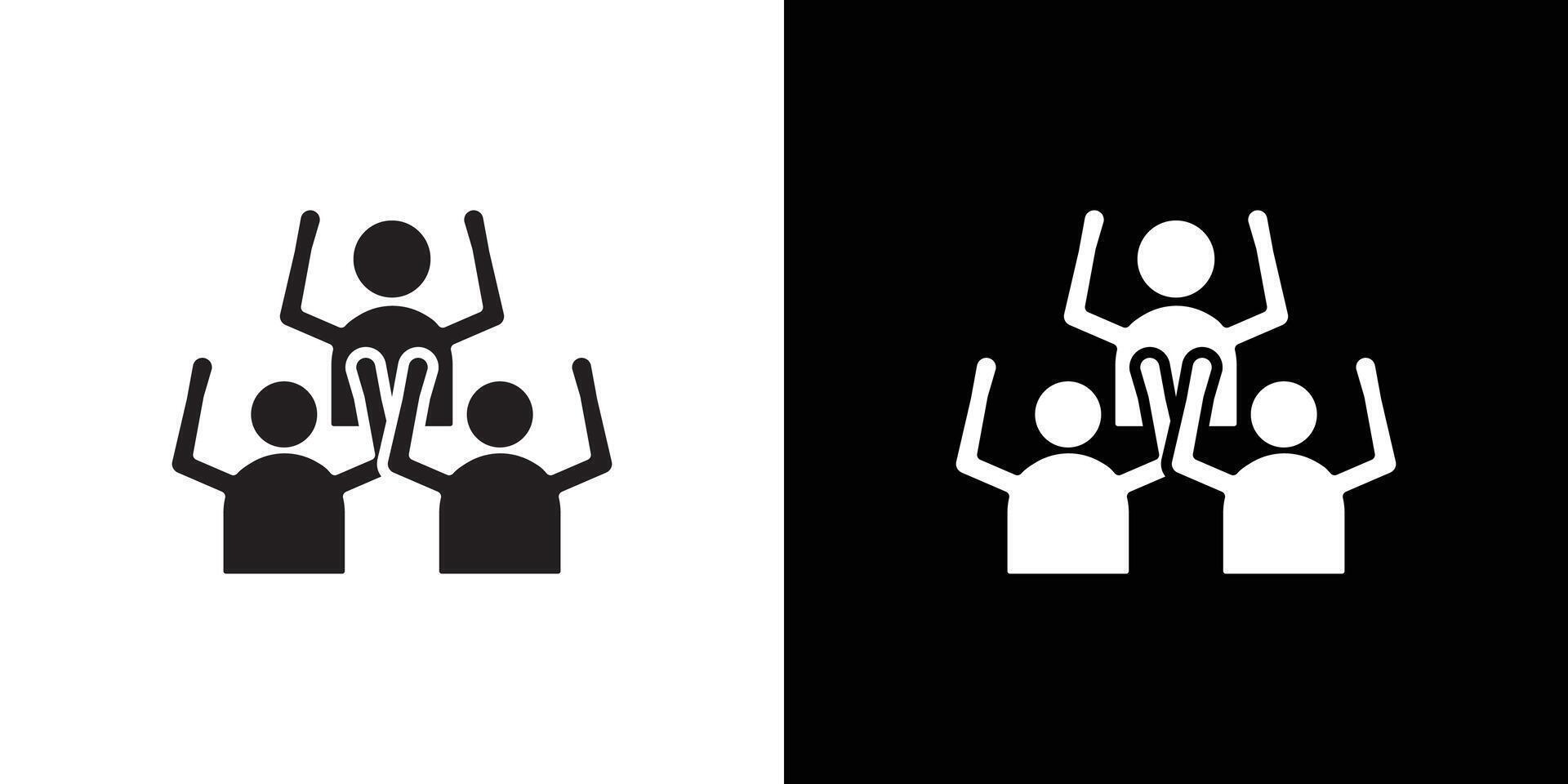 happy people icon flat thin line illustration vector