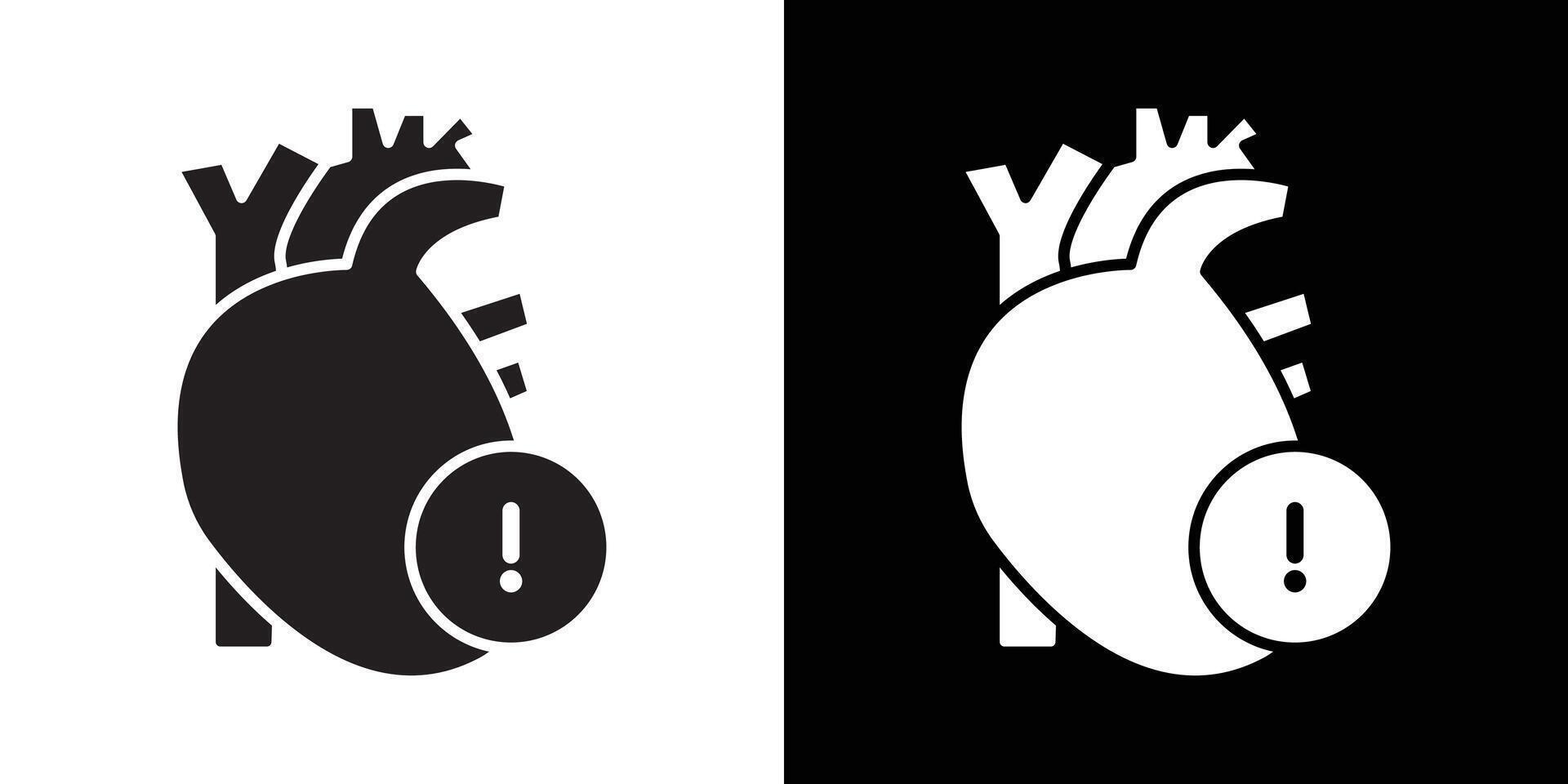 Heart attack icon flat thin line illustration vector