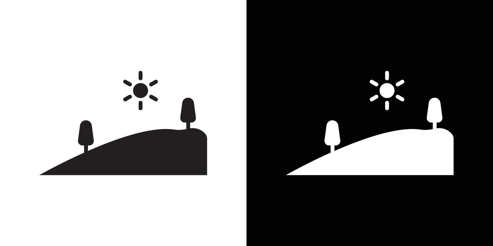 hills icon flat thin line illustration vector