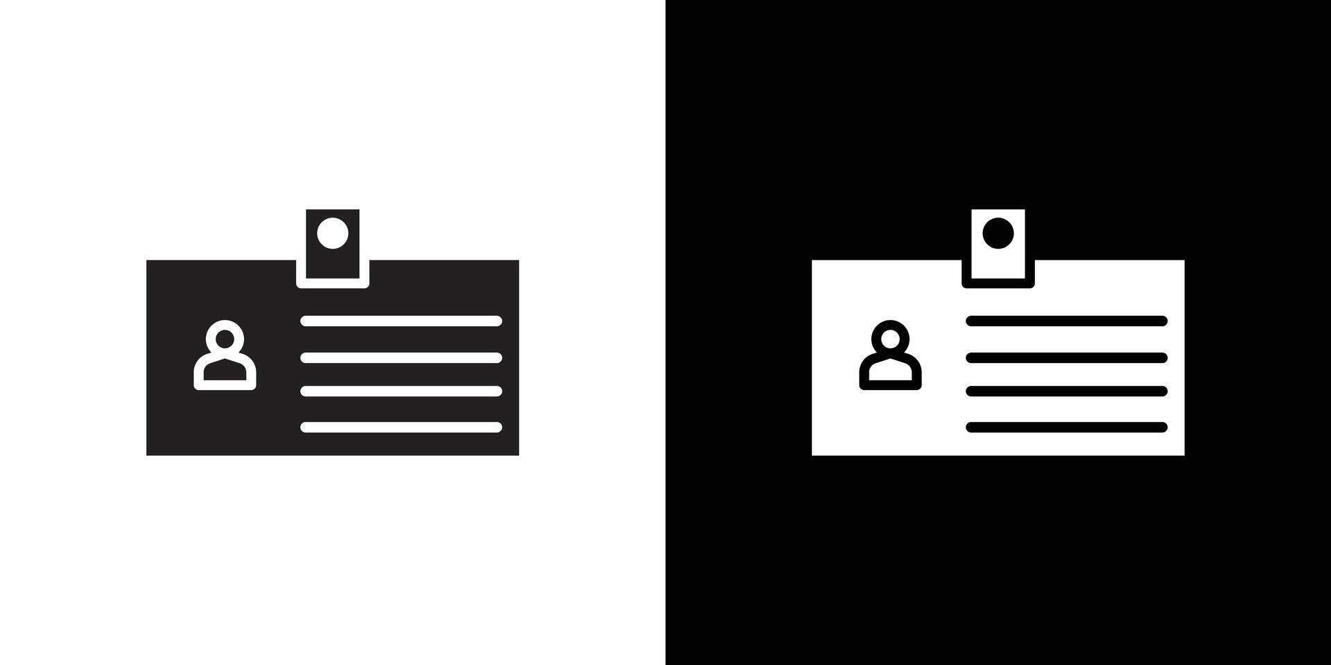 Identification card icon flat thin line illustration vector