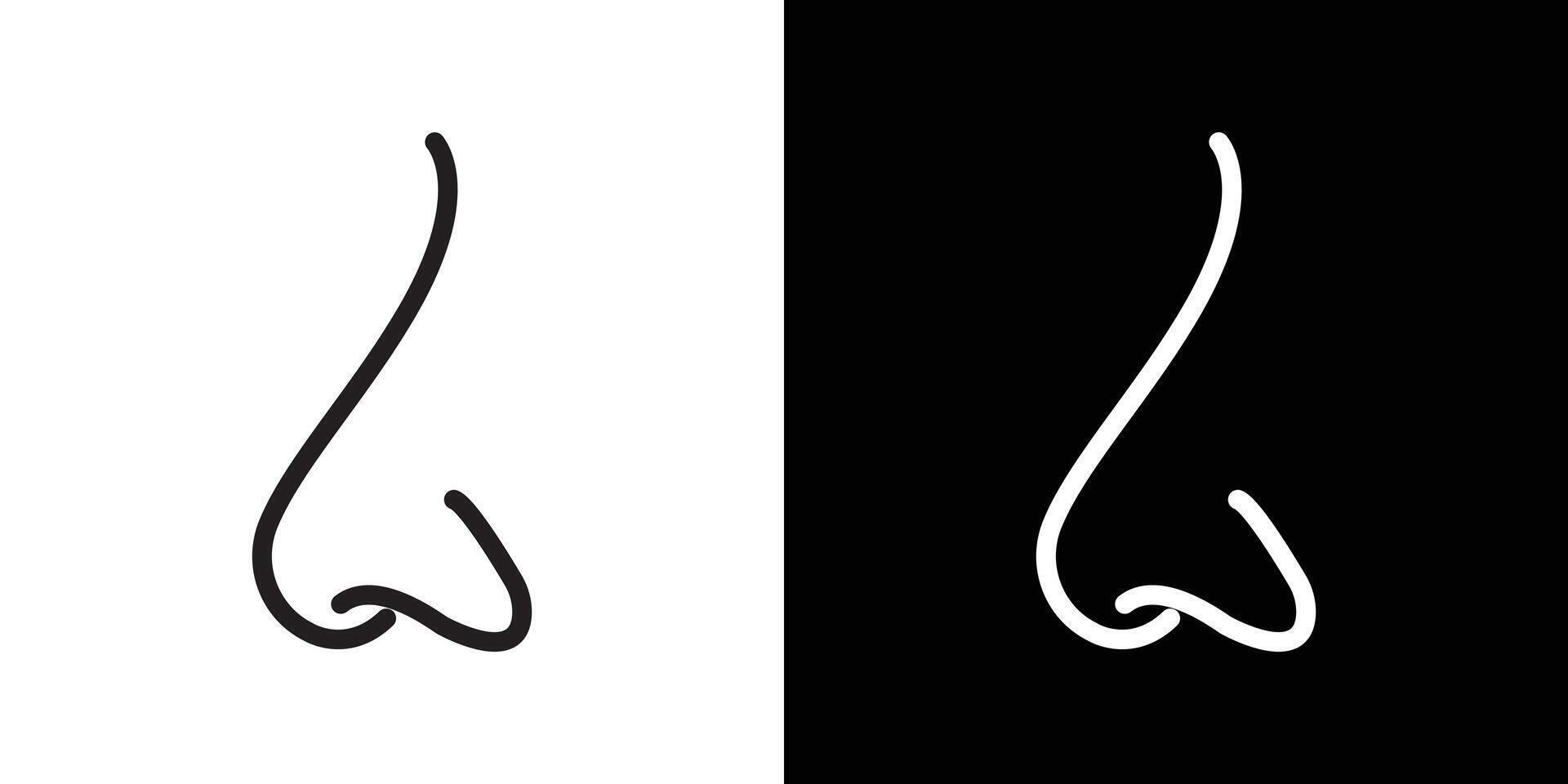 Human nose icon flat thin line illustration vector