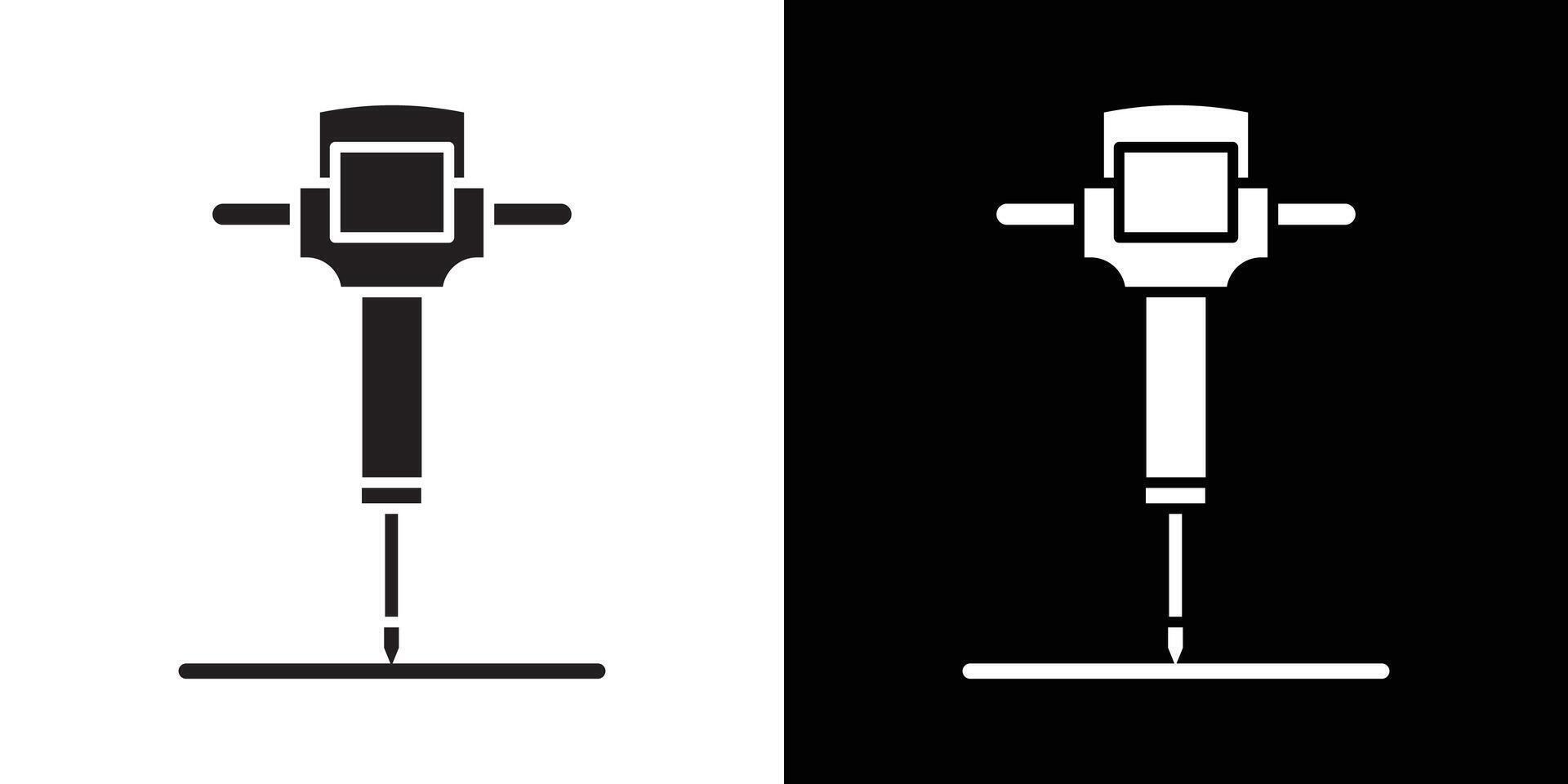 jack hammer icon flat thin line illustration vector