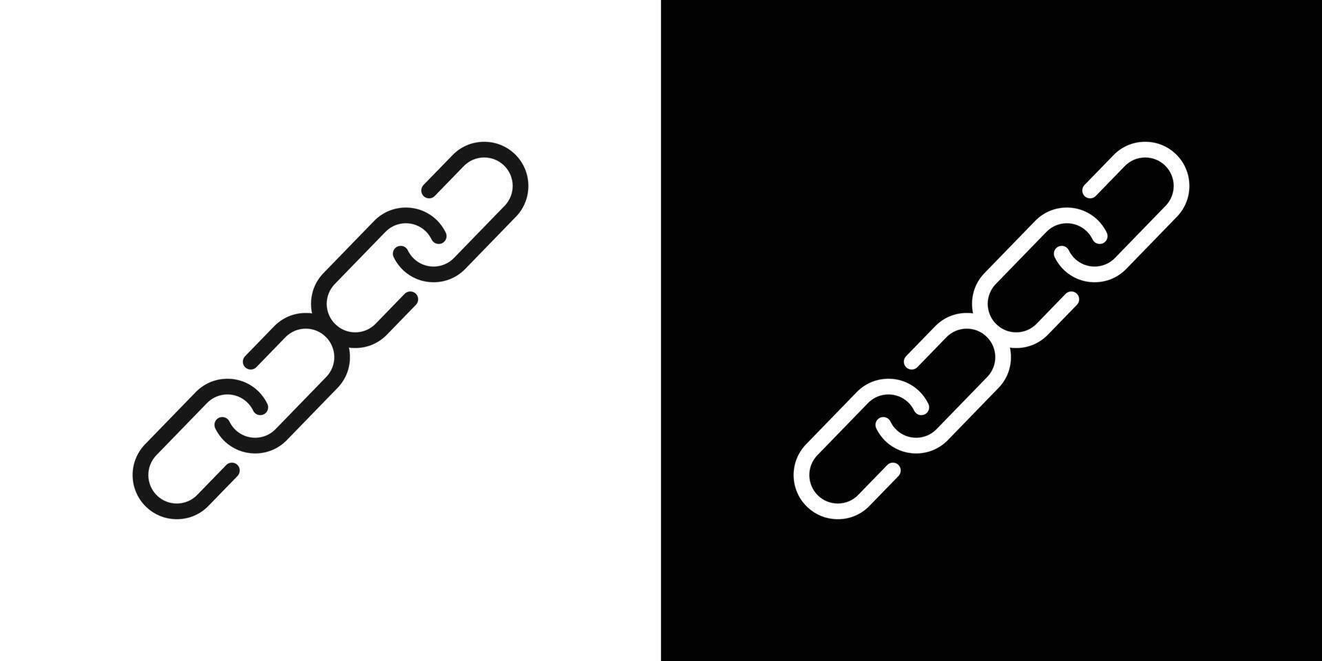 Link chain icon flat thin line illustration vector