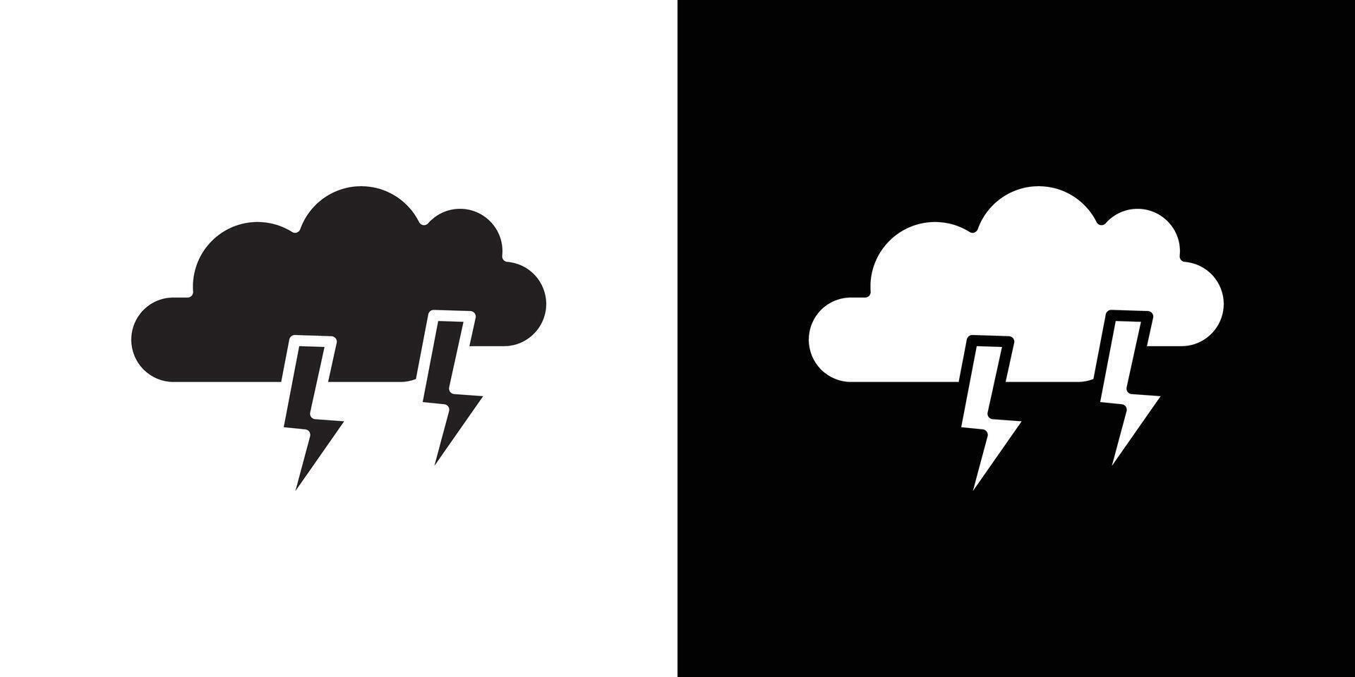 Lightning icon flat thin line illustration vector