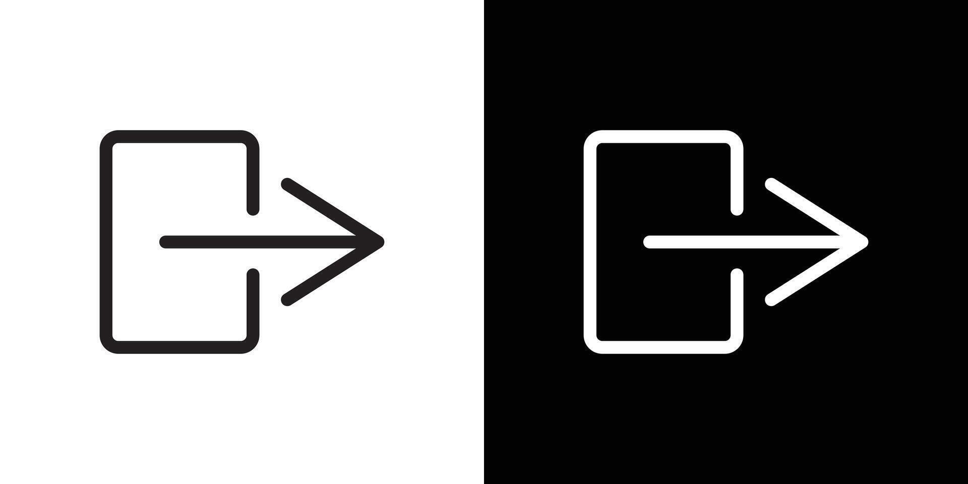 Logout icon flat thin line illustration vector