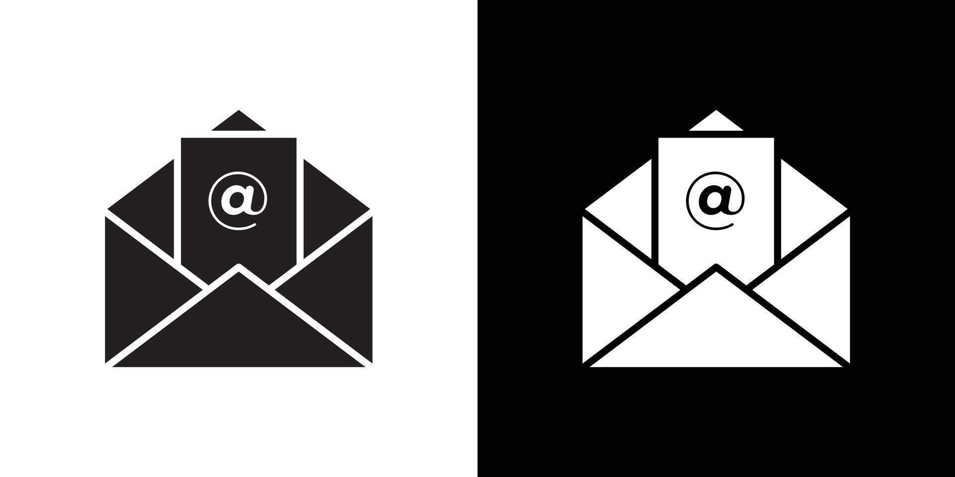 Mail message icon flat thin line illustration vector