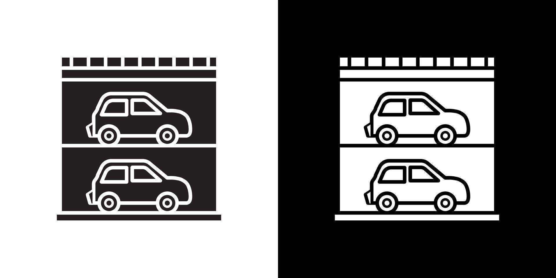Multi Storey Parking icon flat thin line illustration vector