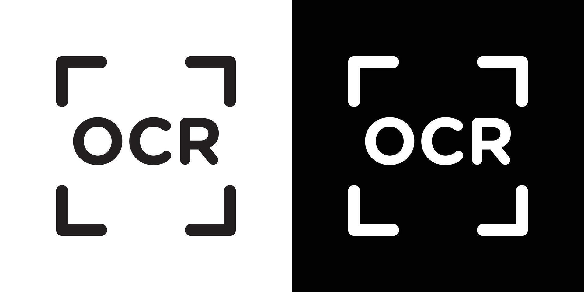 OCR icon flat thin line illustration vector