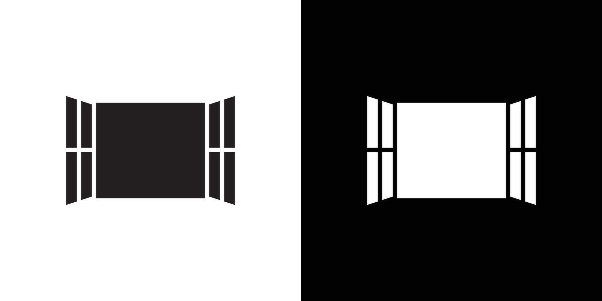 Open windows icon flat thin line illustration vector