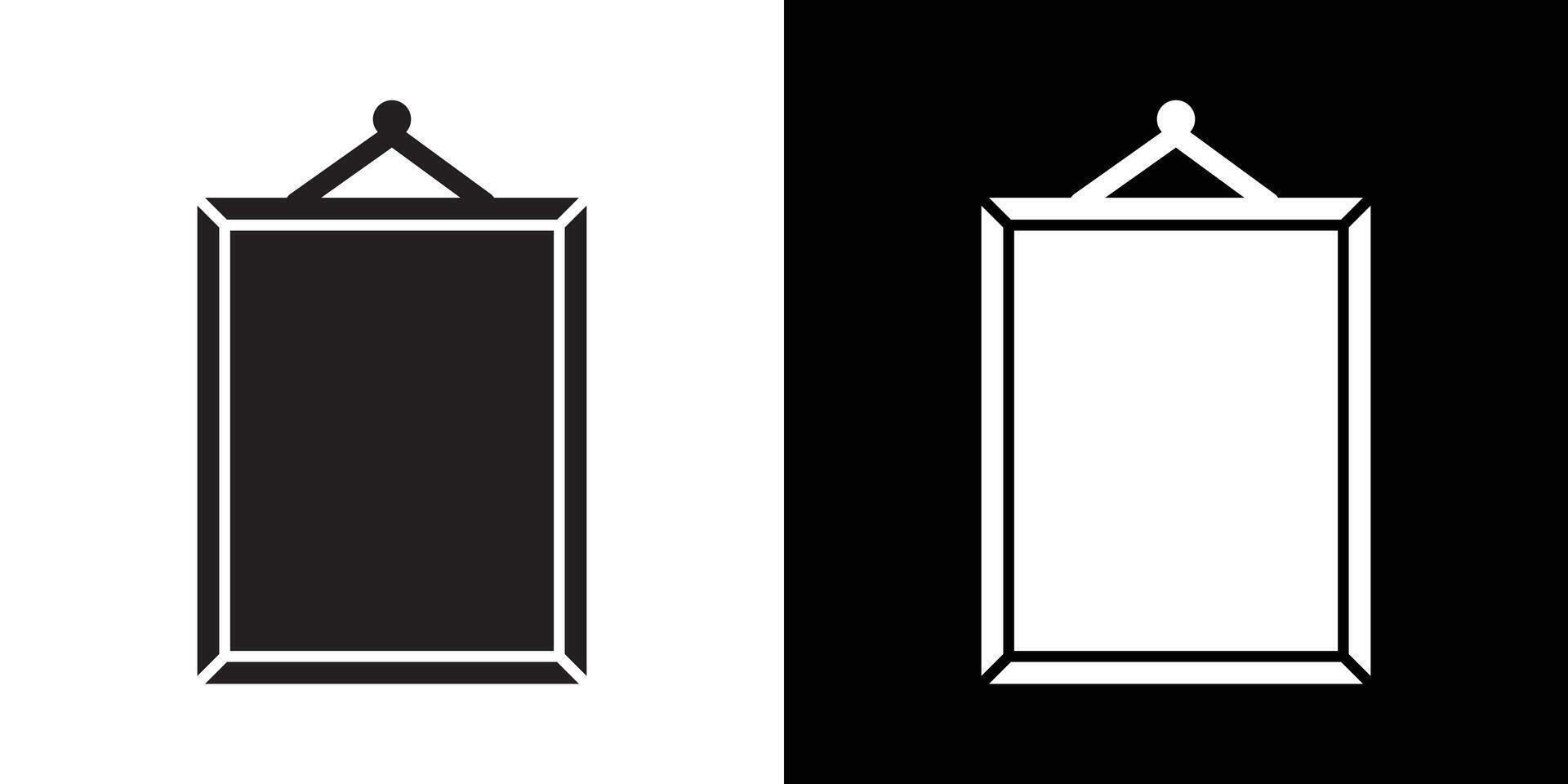 Photo frame icon flat thin line illustration vector