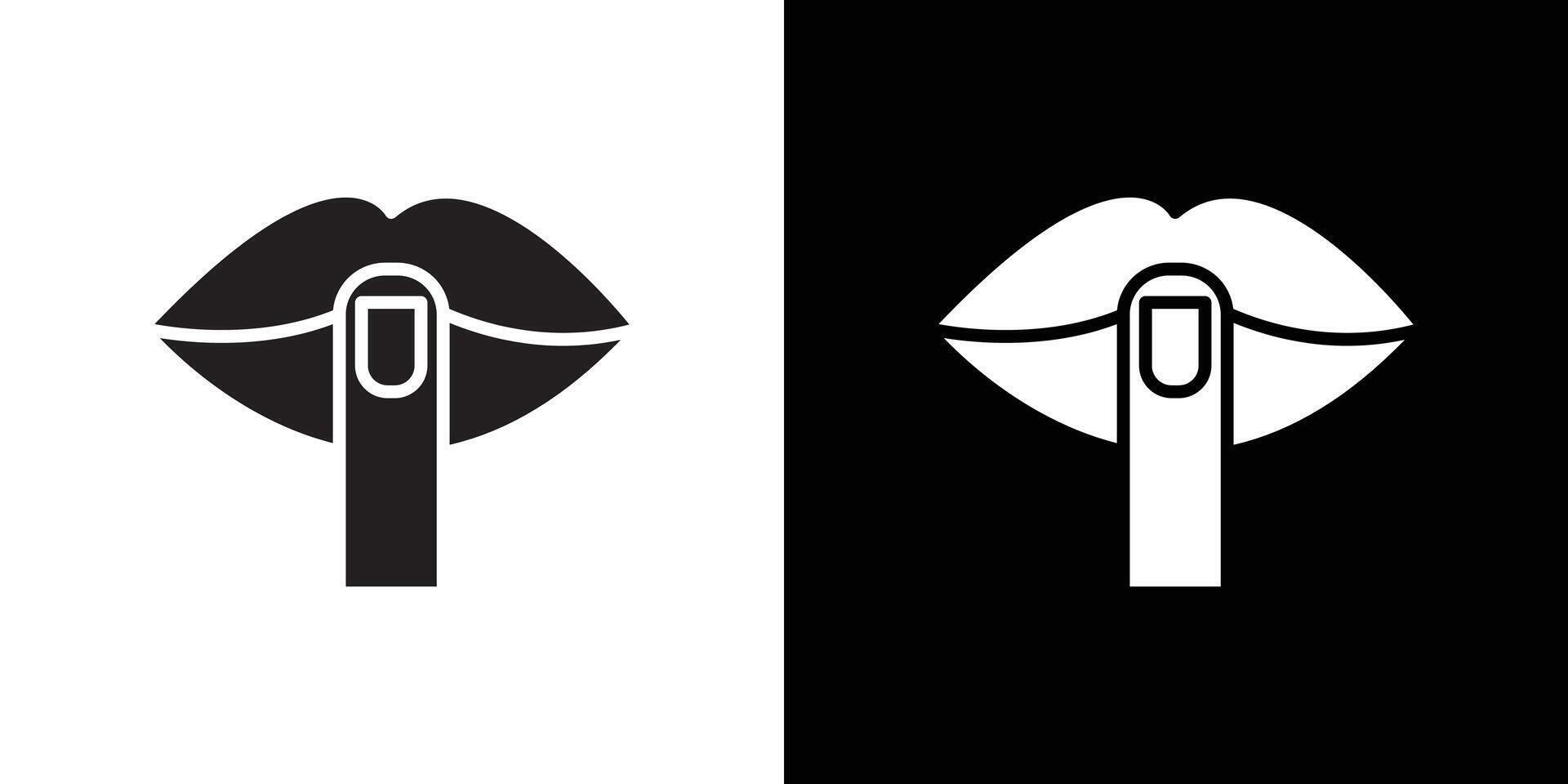 Please do quite pssst icon flat thin line illustration vector