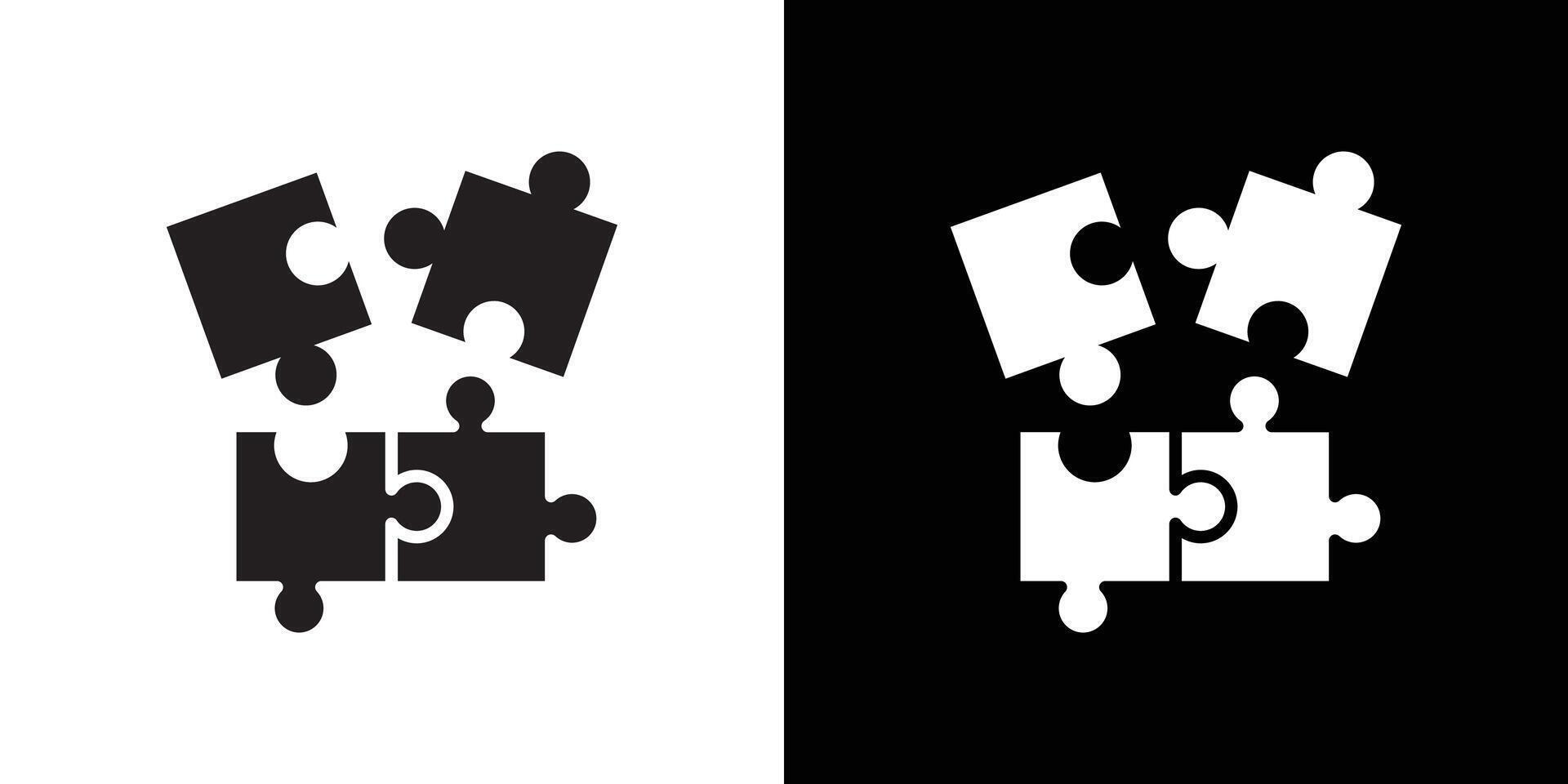 Puzzle icon flat thin line illustration vector