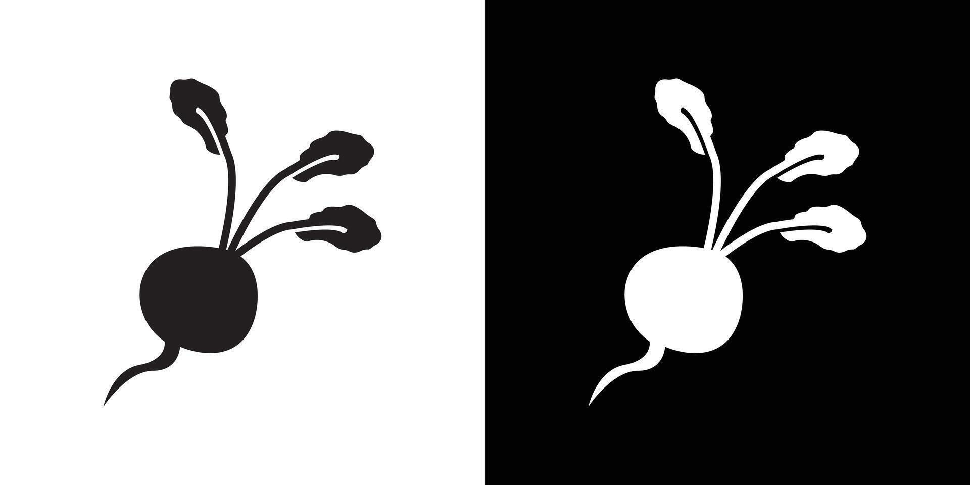 radish icon flat thin line illustration vector