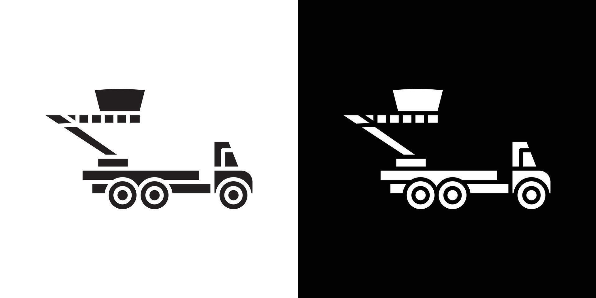 rescue truck basket icon flat thin line illustration vector