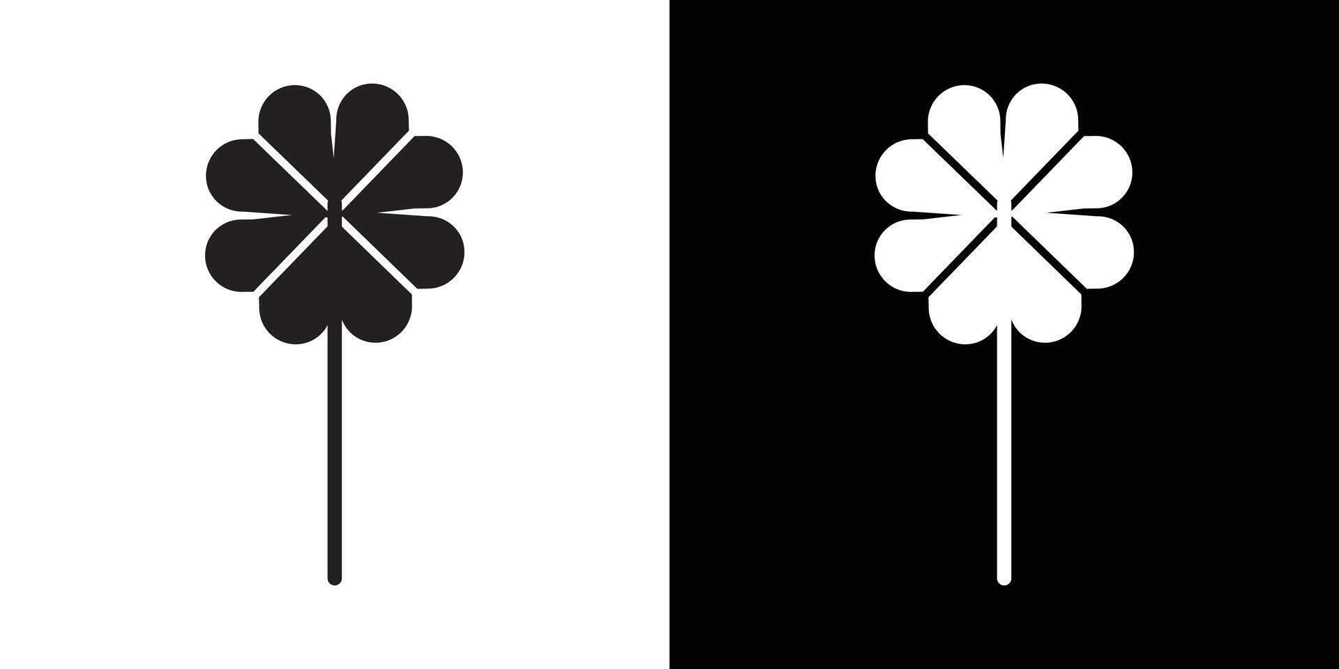 Saint patrick Leaf clover icon flat thin line illustration vector