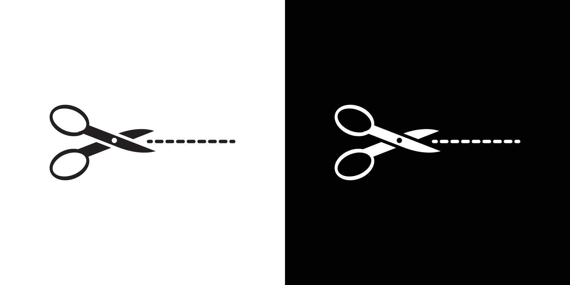 Scissors trim cut icon flat thin line illustration vector