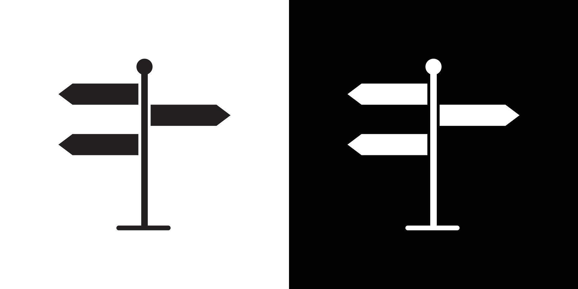 signpost icon flat thin line illustration vector
