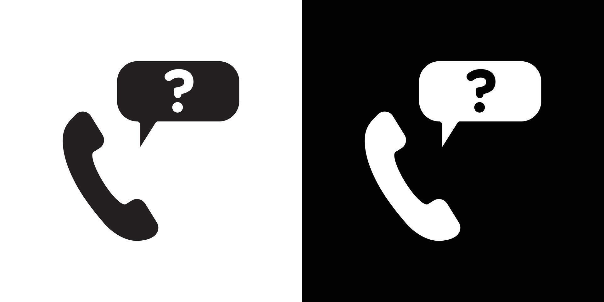Support call service icon flat thin line illustration vector