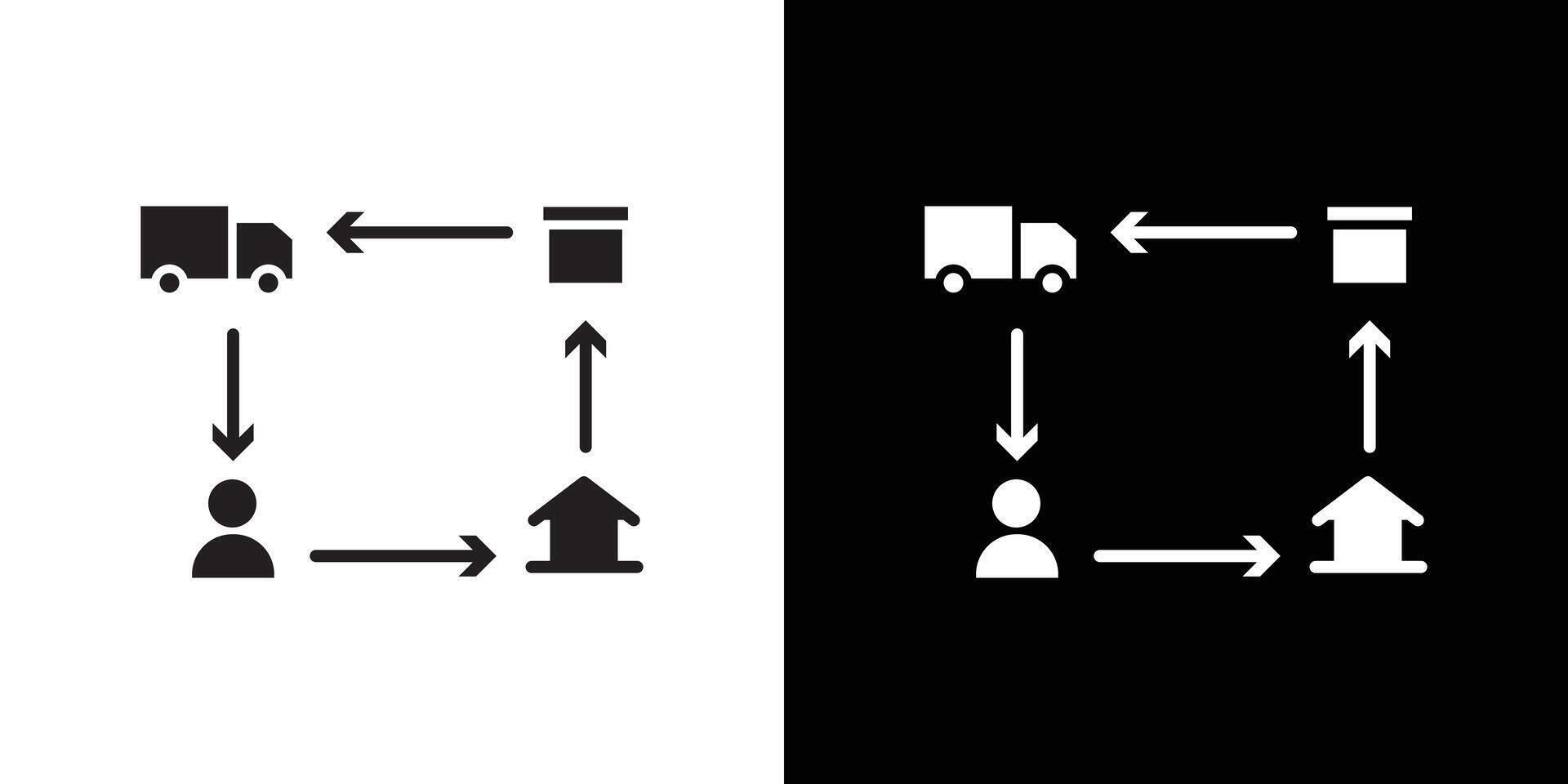 Supply chain icon flat thin line illustration vector