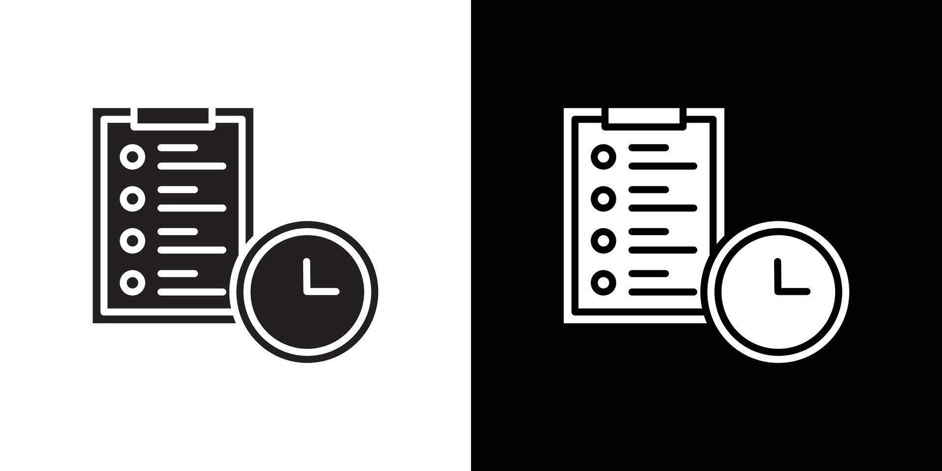 testing time icon flat thin line illustration vector