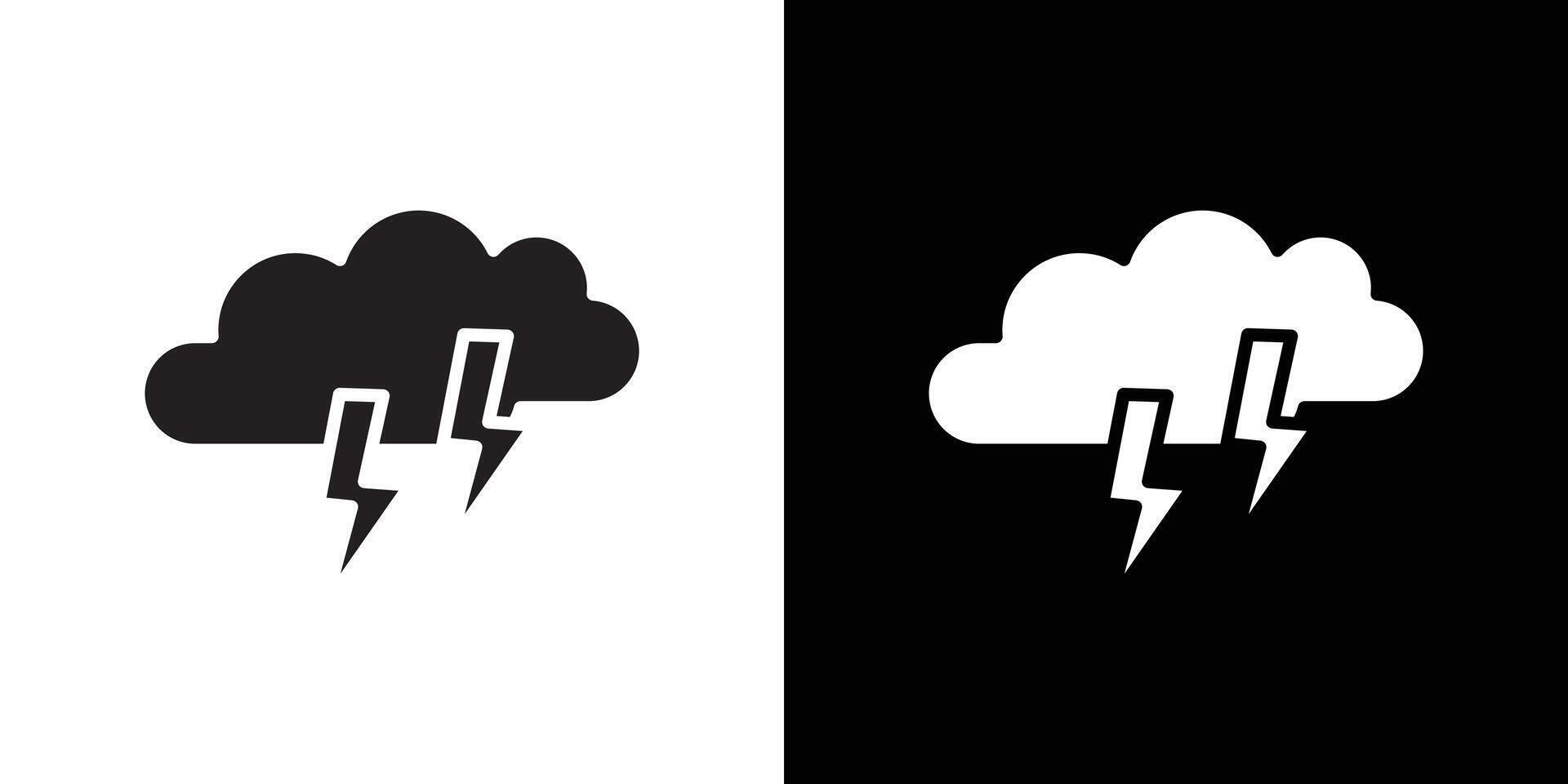 Thunder lightning icon flat thin line illustration vector