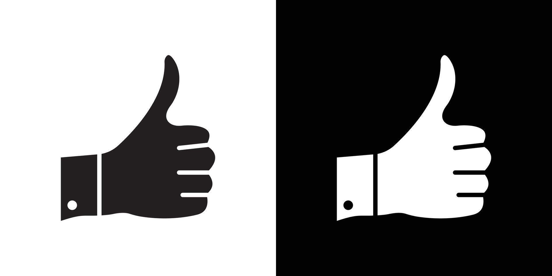 Thumbs Up icon flat thin line illustration vector