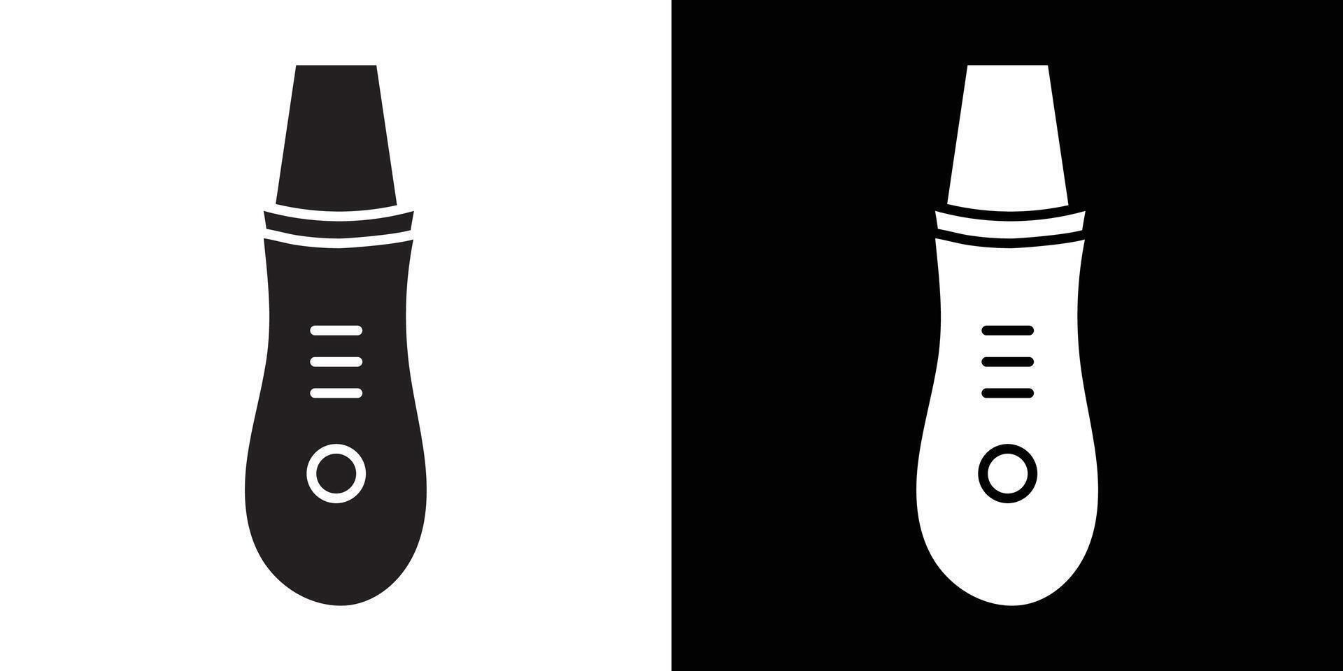 Ultrasonic face skin scrubber icon flat thin line illustration vector
