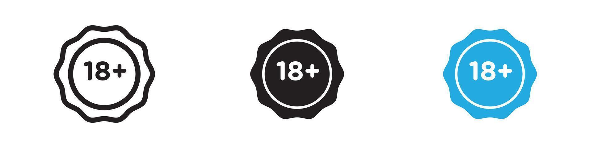 18 Plus icon illustration vector