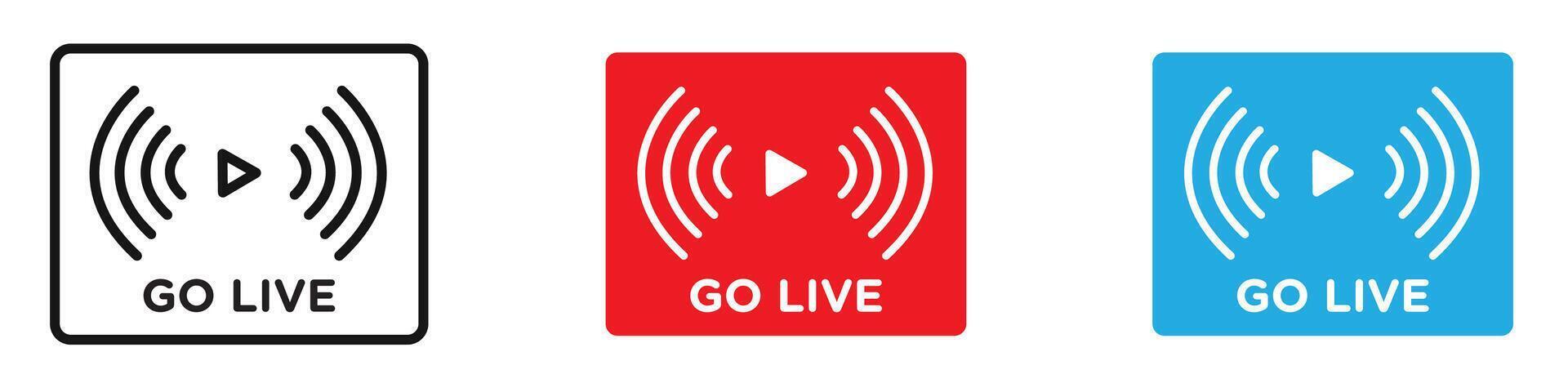 Go live icon illustration vector