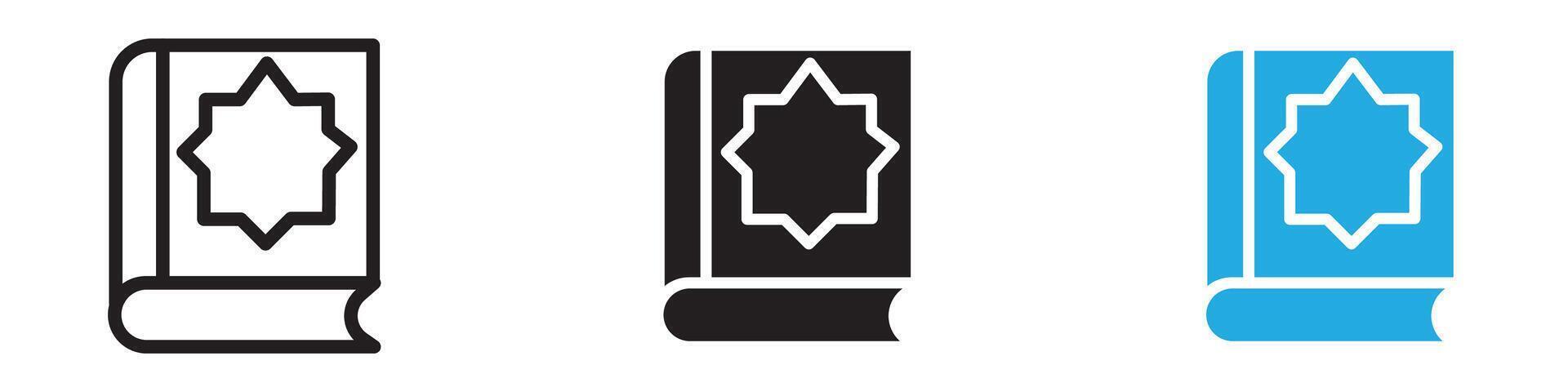 Quran book icon vector