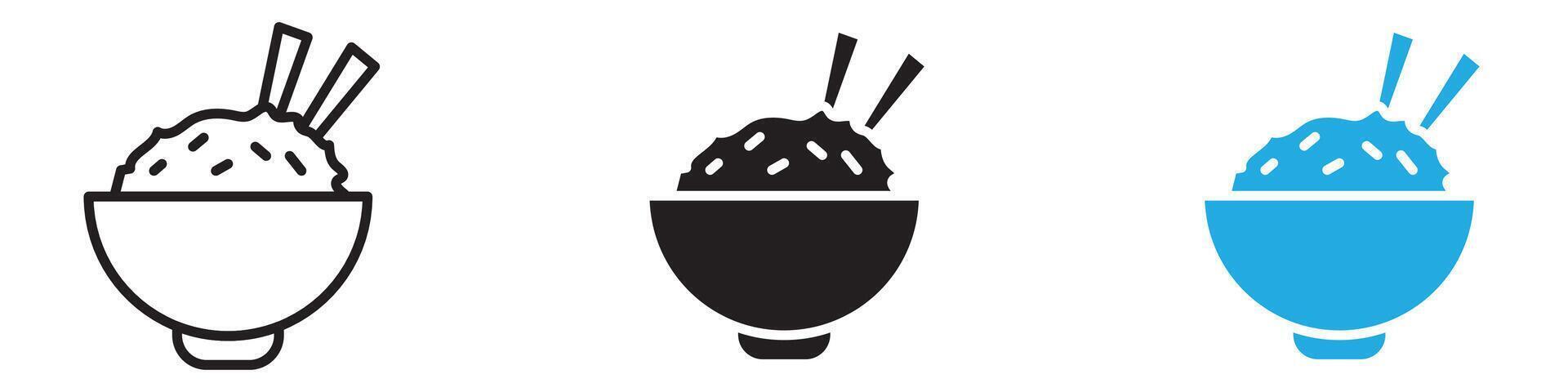 Rice bowl icon vector