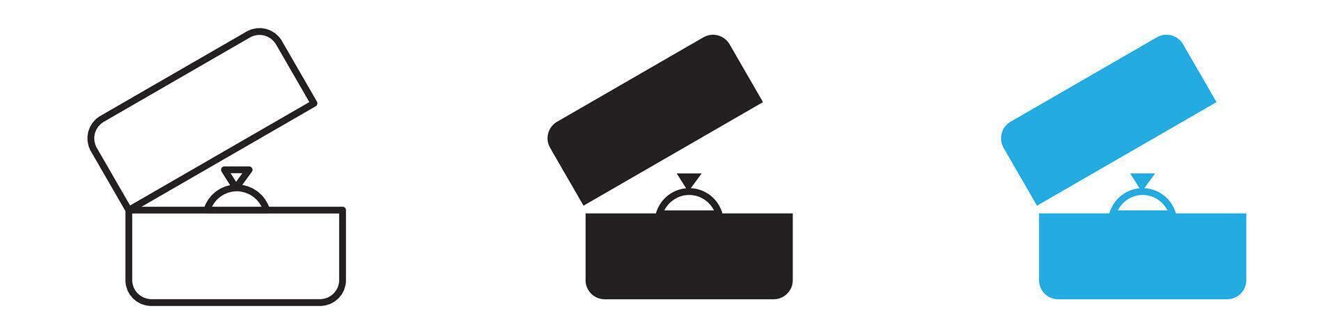 Ring box icon vector